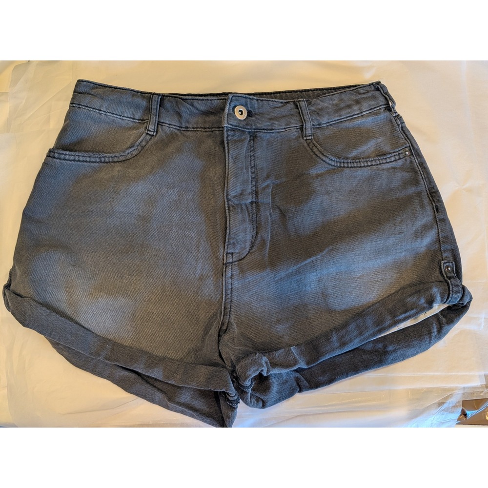 Pilcro and the Letterpress High Rise Cuffed Denim Shorts Black Size 29